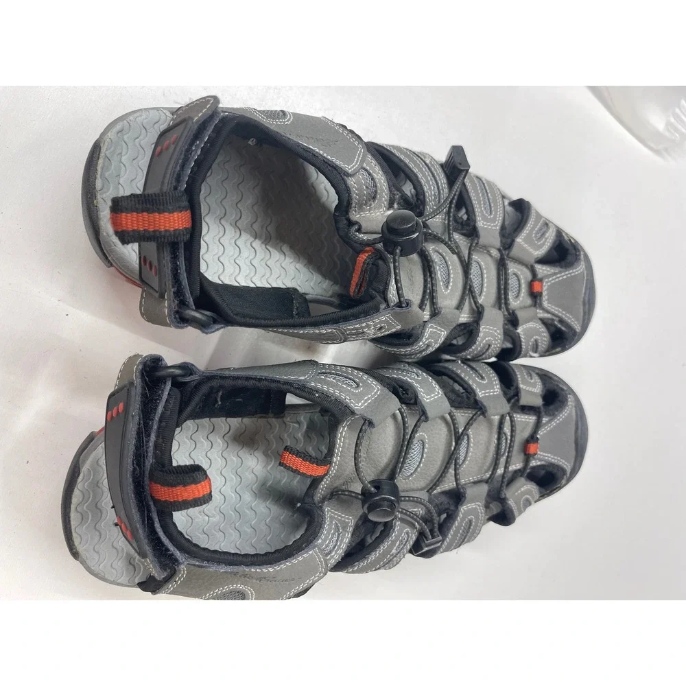 Eddie‎ Bauer Tommy Mens Grey Leather Closed Toe Fisherman Hiking Sandals Size 11
